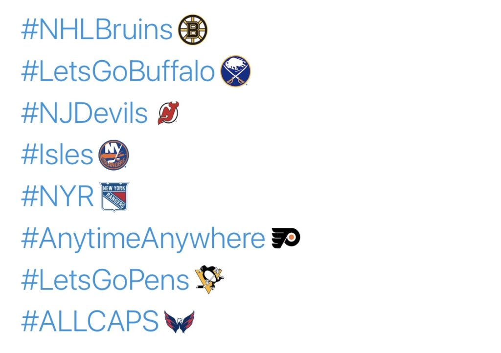 Mr. Always Writer, 2020-21 NHL Season Hashtags