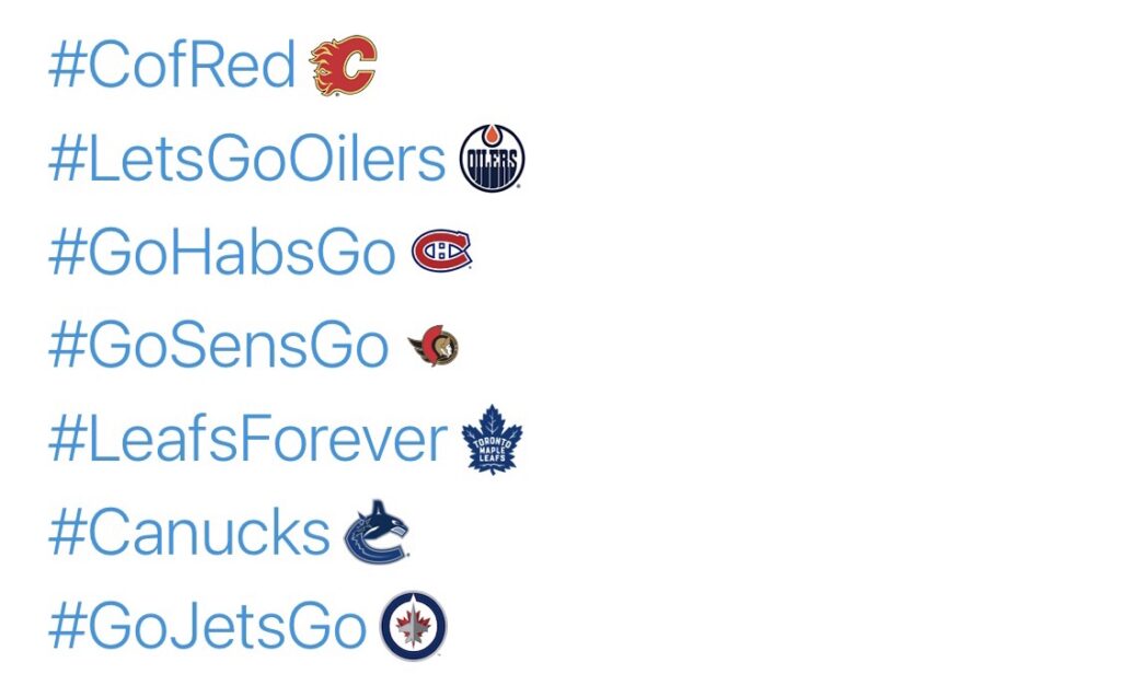 Mr. Always Write, NHL 2020-21 Season Hashtags
