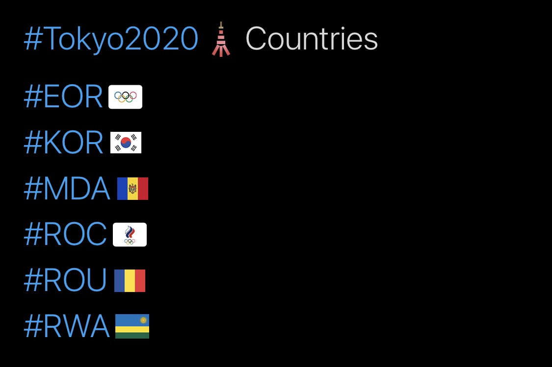 Tokyo 2020 Olympics Hashtags, A